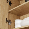 SoBuy FSB98-L-E-N Alacena de Cocina con Luces LED y Enchufes Roble Claro 100x40x170 cm