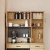 SoBuy FSB98-L-E-N Alacena de Cocina con Luces LED y Enchufes Roble Claro 100x40x170 cm