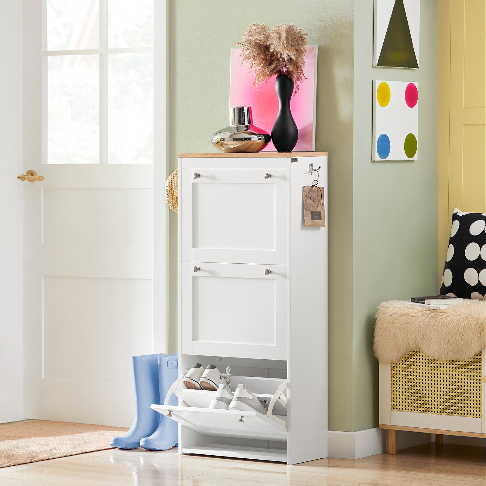 PreventaSoBuy FSR144WN Zapatero Estrecho con 3 Solapas 59 x 26 x 116