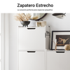 SoBuy FSR151-H-W Zapatero Estrecho con 3 Solapas Blanco