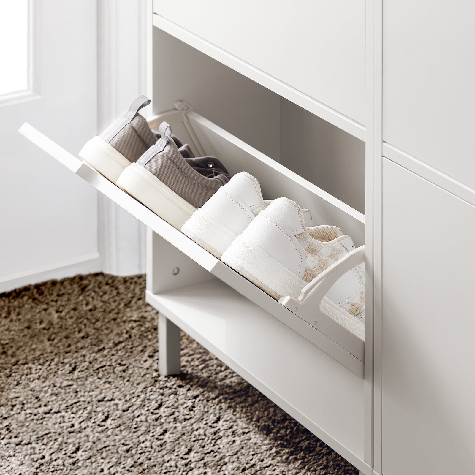 SoBuy FSR151W Zapatero Estrecho con 2 Solapas 50 x 19 x 91 cm SoBuyES