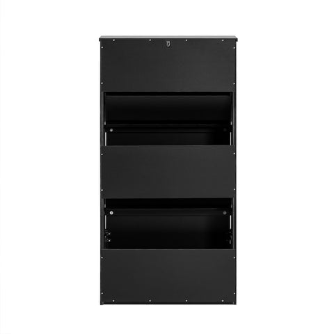 SoBuy FSR165-H-SCH Zapatero con 3 solapas negro 61 x 26 x 120 cm