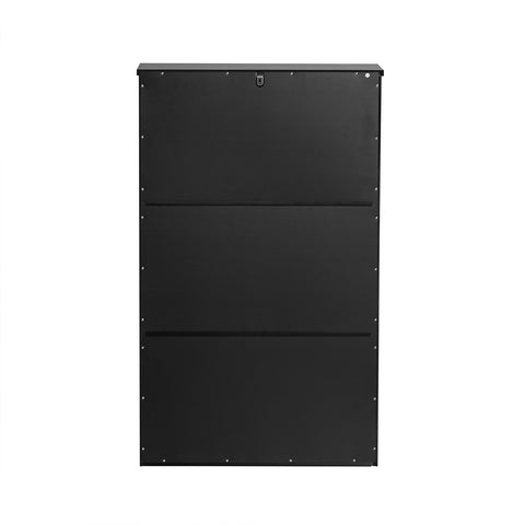 SoBuy FSR165-SCH Zapatero con 2 solapas y 1 cajón negro 61 x 26 x 100 cm