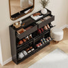 SoBuy FSR169-SCH Zapatero Estrecho 19cm con 4 Abatibles y 2 Cajones Negro