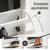 SoBuy FSR186-II-W Zapatero con 4 Solapas Blanco L104xP23xH82cm