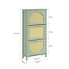 SoBuy FSR222-GR Mueble Zapatero Estrecho de 3 Puertas con Mimbre Verde 62x25x121.5 cm