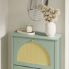 SoBuy FSR222-GR Mueble Zapatero Estrecho de 3 Puertas con Mimbre Verde 62x25x121.5 cm