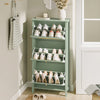 SoBuy FSR222-GR Mueble Zapatero Estrecho de 3 Puertas con Mimbre Verde 62x25x121.5 cm