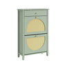 SoBuy FSR223-GR Mueble Zapatero Estrecho con Cajón Verde 62x25x97 cm