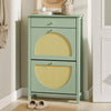 SoBuy FSR223-GR Mueble Zapatero Estrecho con Cajón Verde 62x25x97 cm