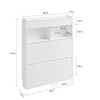 SoBuy FSR224-E-W Mueble Zapatero Ultra Delgado con 4 Puertas y 2 Cajones Blanco 98x19x120 cm