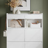 SoBuy FSR224-E-W Mueble Zapatero Ultra Delgado con 4 Puertas y 2 Cajones Blanco 98x19x120 cm