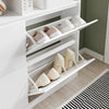 SoBuy FSR224-E-W Mueble Zapatero Ultra Delgado con 4 Puertas y 2 Cajones Blanco 98x19x120 cm