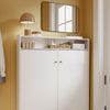 SoBuy FSR227-E-W Zapatero Ultra Delgado de 15 cm con 2 Puertas Blanco 98x15x123.5 cm