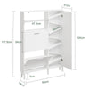 SoBuy FSR230-W Zapatero Estrecho con Puertas Abatibles Blanco 83x14x117.5 cm