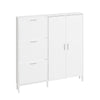 SoBuy FSR231-W Mueble Zapatero Ultra Delgado con Puertas Blanco 115.5x14.5x117 cm