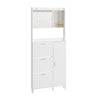 SoBuy FSR233-W Armario Zapatero Estrecho Blanco con Espejo y 6 Ganchos 83x14x197 cm
