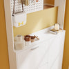 SoBuy FSR233-W Armario Zapatero Estrecho Blanco con Espejo y 6 Ganchos 83x14x197 cm