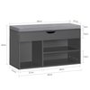 SoBuy FSR45-DG sapateira com gaveta e 3 compartimentos cinza escuro
