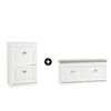 SoBuy FSR64-W+FSR78-W Set de 2 Zapateros Estrechos Armario + Banco Blanco