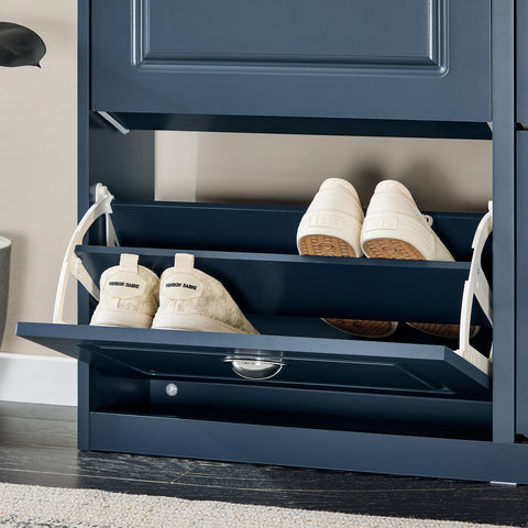SoBuy FSR78-B Zapatero estrecho con 2 solapas Azul H83cm