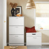 SoBuy FSR180-W Zapatero con 2 Solapas y 1 Cajon Blanco 60x30x90 cm