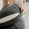 SoBuy FST100-DG Sillón Relax Individual Cómodo con Reposapiés Gris Oscuro 110x125x65 cm