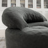 SoBuy FST100-DG Sillón Relax Individual Cómodo con Reposapiés Gris Oscuro 110x125x65 cm