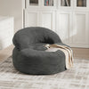SoBuy FST100-DG Sillón Relax Individual Cómodo con Reposapiés Gris Oscuro 110x125x65 cm
