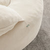 SoBuy FST100-MI Sillón Relax Individual Moderno con Reposapiés Blanco Crema 110x125x65 cm