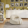 SoBuy FST100-MI Sillón Relax Individual Moderno con Reposapiés Blanco Crema 110x125x65 cm