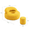 SoBuy FST100-Y Sillón relax de pana amarillo con reposapiés Butaca individual moderna sin marco