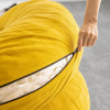 SoBuy FST100-Y Sillón relax de pana amarillo con reposapiés Butaca individual moderna sin marco