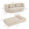 SoBuy FST101-MI Sofá cama 2 plazas convertible de pana beige Multifuncional para espacios pequeños