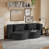 SoBuy FST101-SCH Sofá cama 2 plazas convertible de pana negra 177x107x32 cm