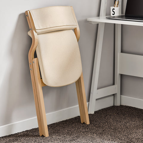 SoBuy FST40-Wx2 Conjunto de 2 cadeiras de madeira cadeira dobrável
