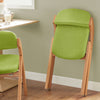 SoBuy FST92-GRx4 Conjunto de 4 cadeiras dobráveis ​​de madeira com assento e encosto verde