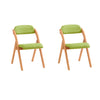 SoBuy FST92-GRx2 Conjunto de 2 cadeiras dobráveis ​​de madeira com assento e encosto verde