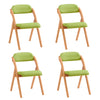 SoBuy FST92-GRx4 Conjunto de 4 cadeiras dobráveis ​​de madeira com assento e encosto verde