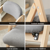 SoBuy FST92-Nx2 Lote de 2 Sillas Plegables de Madera con Asiento y Respaldo