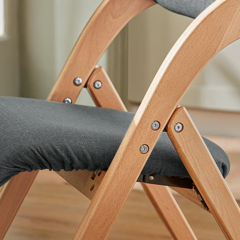 Cadeira de madeira dobrável SoBuy FST92-SG com assento e encosto