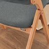 Pré-venda-SoBuy FST92-SGx2 Lote de 2 cadeiras dobráveis ​​de madeira com assento e encosto