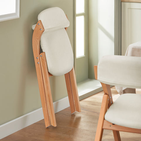 SoBuy FST92-Wx2 Conjunto de 2 cadeiras dobráveis ​​branco 47 x 60 x 77 cm