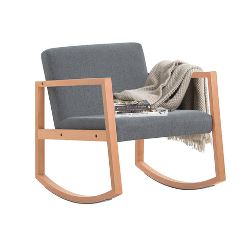 Cadeira de balanço SoBuy FST93-HG Cadeira de balanço relaxante para sala de estar e quarto