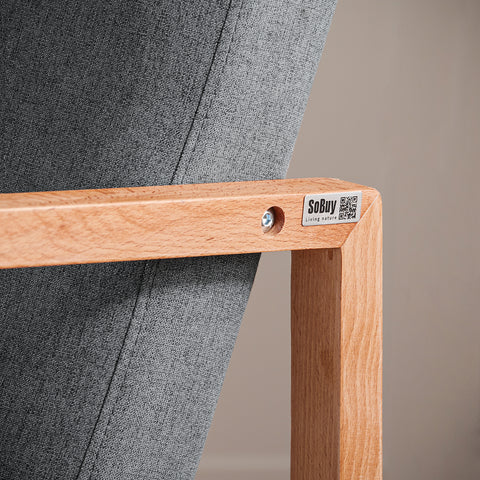 Cadeira de balanço SoBuy FST93-HG Cadeira de balanço relaxante para sala de estar e quarto