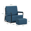 SoBuy FST99-B Sillón Relax Individual con Reposapiés Butaca de Lectura Cómoda para Salón Azul Oscuro