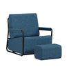 SoBuy FST99-B Sillón Relax Individual con Reposapiés Butaca de Lectura Cómoda para Salón Azul Oscuro