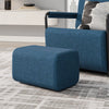 SoBuy FST99-B Sillón Relax Individual con Reposapiés Butaca de Lectura Cómoda para Salón Azul Oscuro