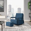 SoBuy FST99-B Sillón Relax Individual con Reposapiés Butaca de Lectura Cómoda para Salón Azul Oscuro