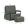 SoBuy FST99-DG Sillón relax individual con reposapiés Butaca tapizada moderna y cómoda Gris Oscuro